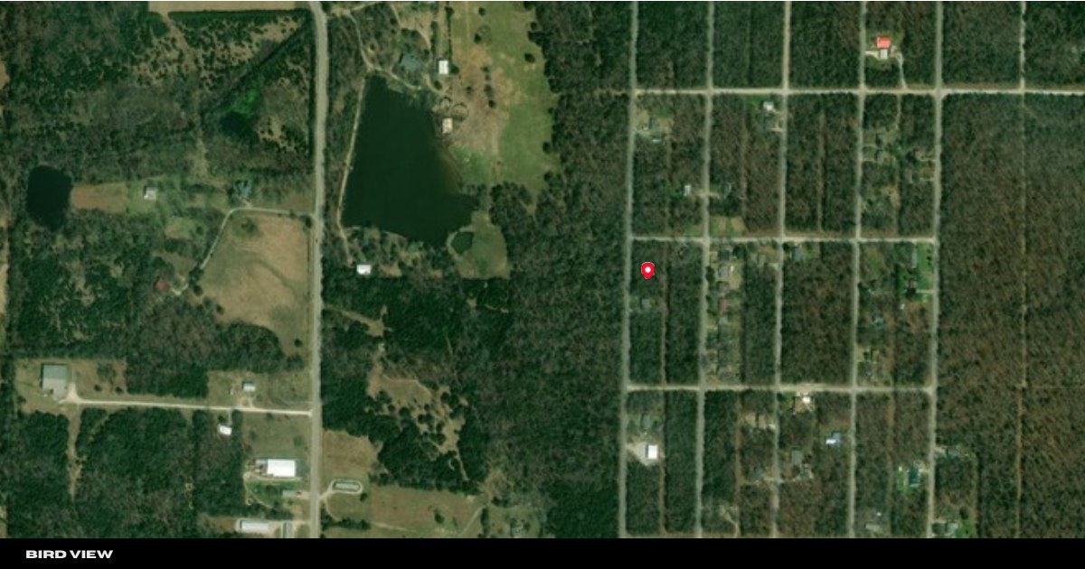 Wide bird’s-eye satellite view of the area around the Ranchview Rd lot