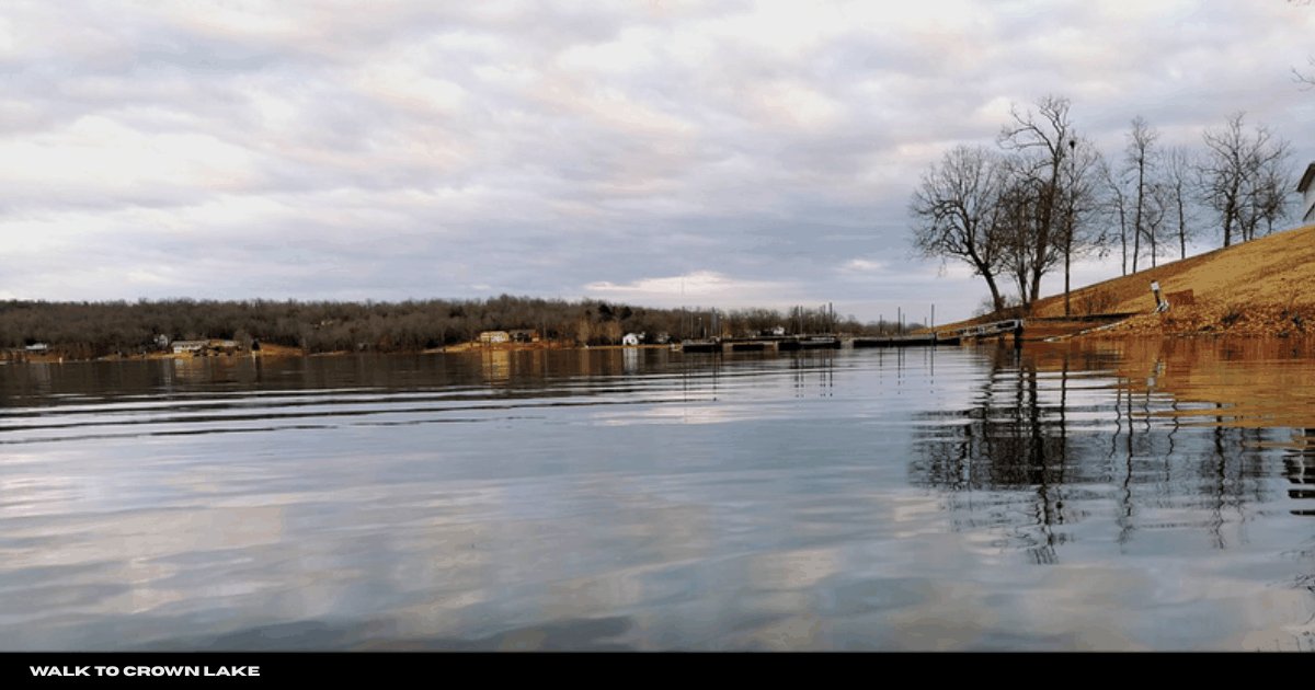 Ground-level photo of the Crown Lake shoreline near the parcel
