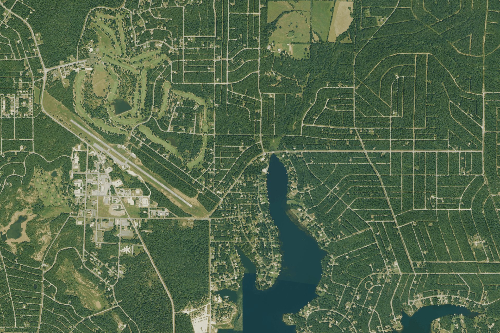 Satellite context map showing the parcel relative to Crown Lake and the surrounding streets