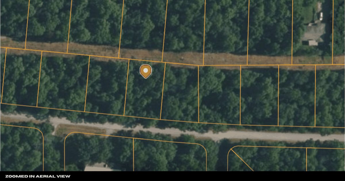Aerial view with a pin marking Lot 29 within the Spring Addition block