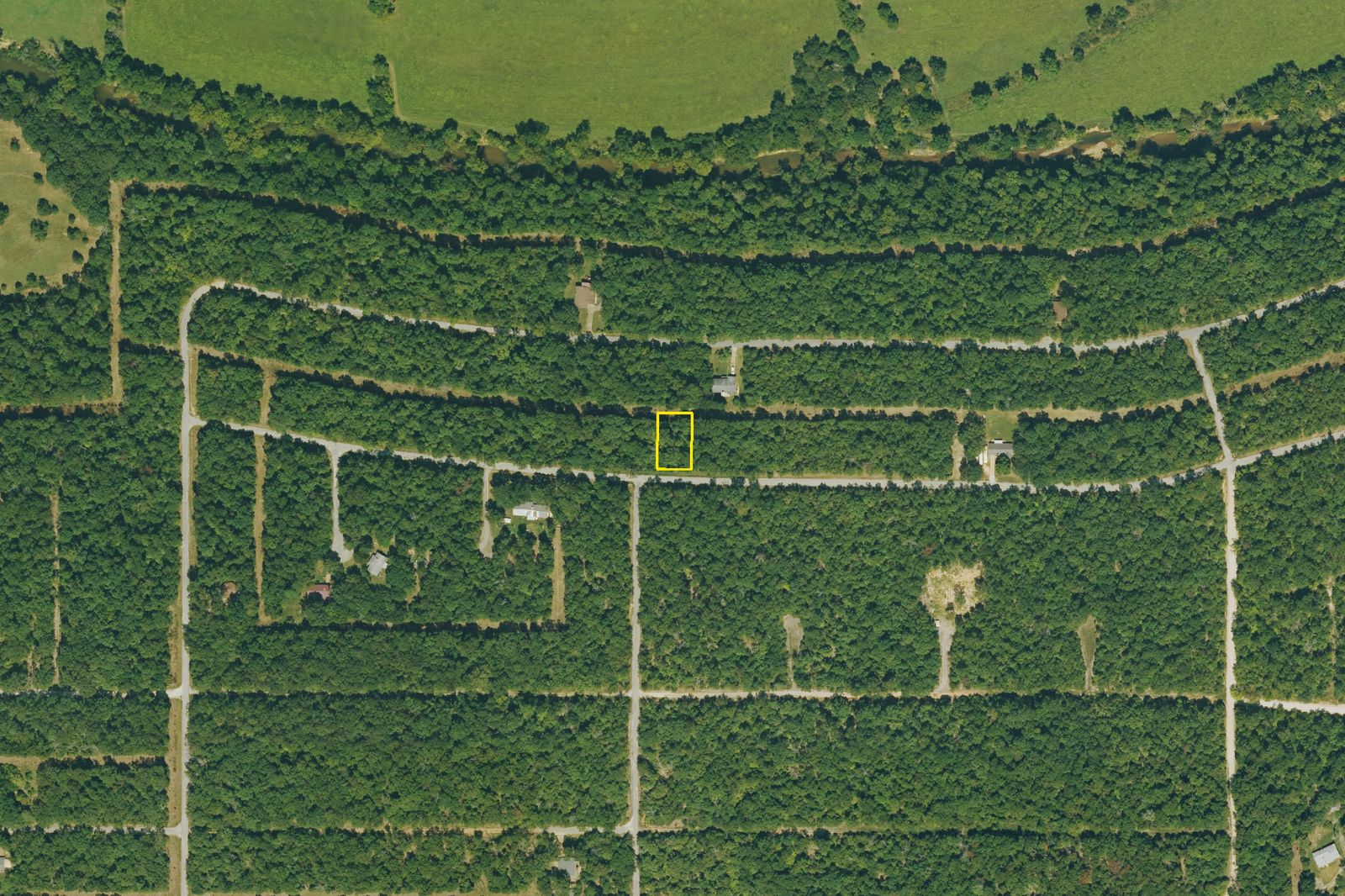 Aerial view of Lot 32 showing surrounding lots and road access